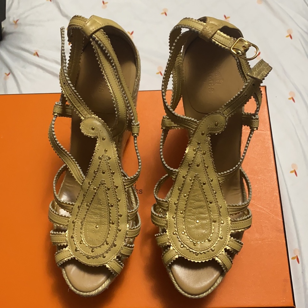 Hermès Espadrille Sandal Wedges